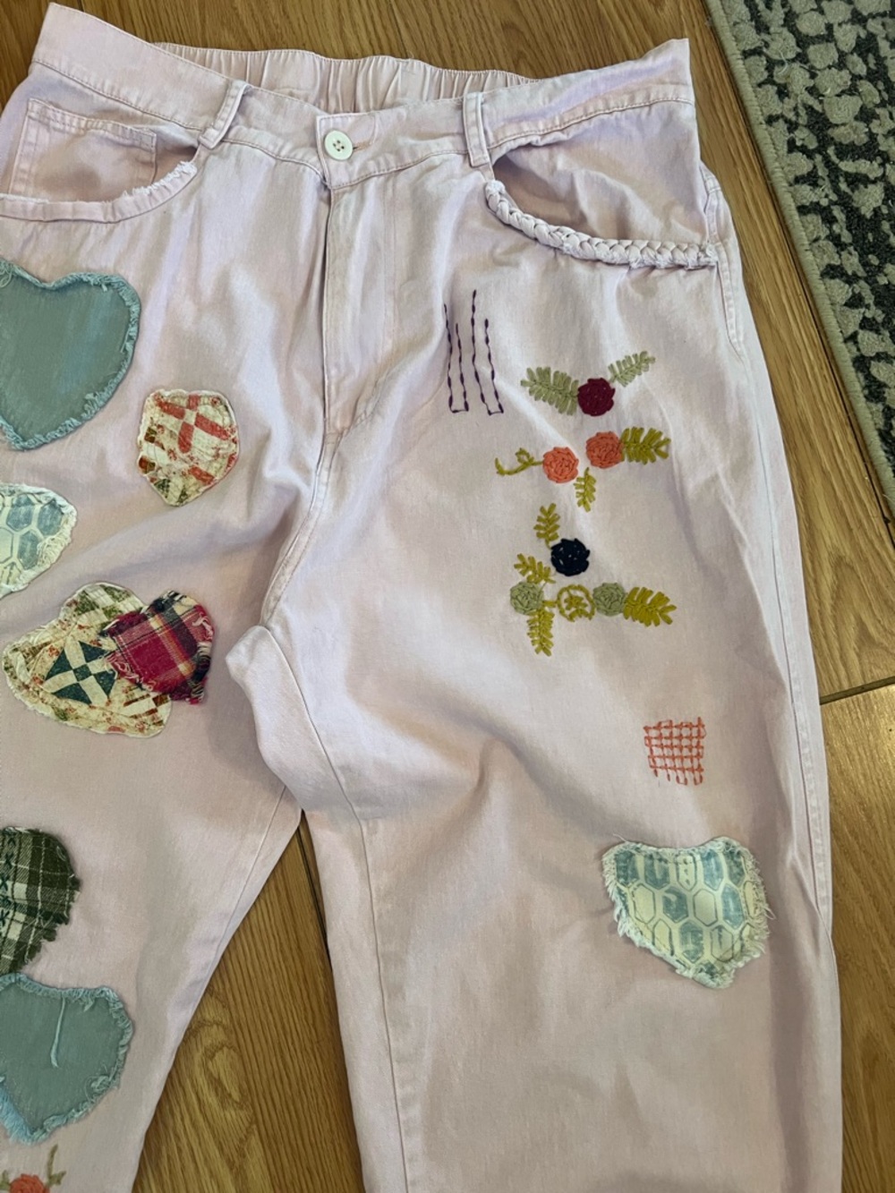 Bluevelvet Pink Patchwork Lightweight Denim - Picture 5 of 8
